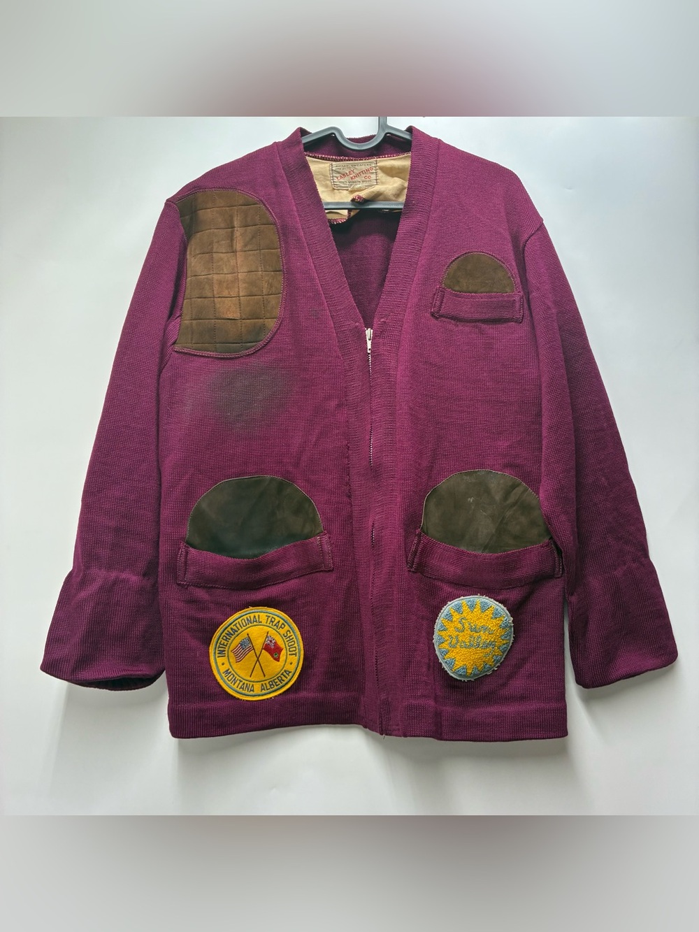Vintage 40s Wool Lasley Knitting Co. Letterman Cardigan Sweater Alberta Montana